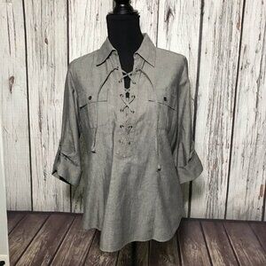 Lafayette 148 crisscrossed front shirt size 4 #58